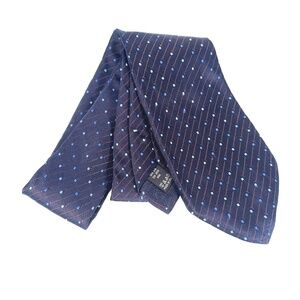 Valentino Silk Tie Navy Blue Geometric Pattern Made in Italy 4" x 61"